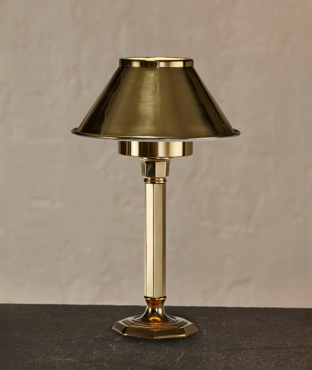 3 Piece Polished Brass Lamp